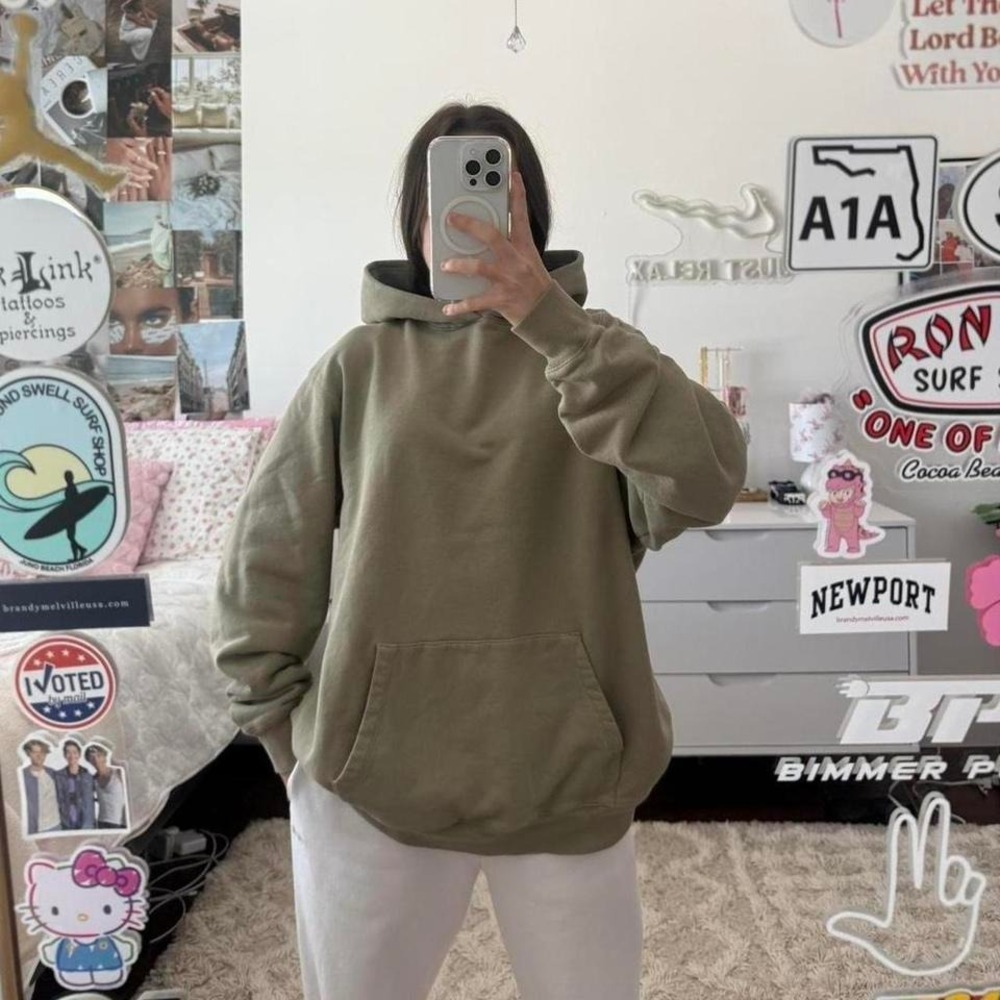 skims brownish green oversized hoodie